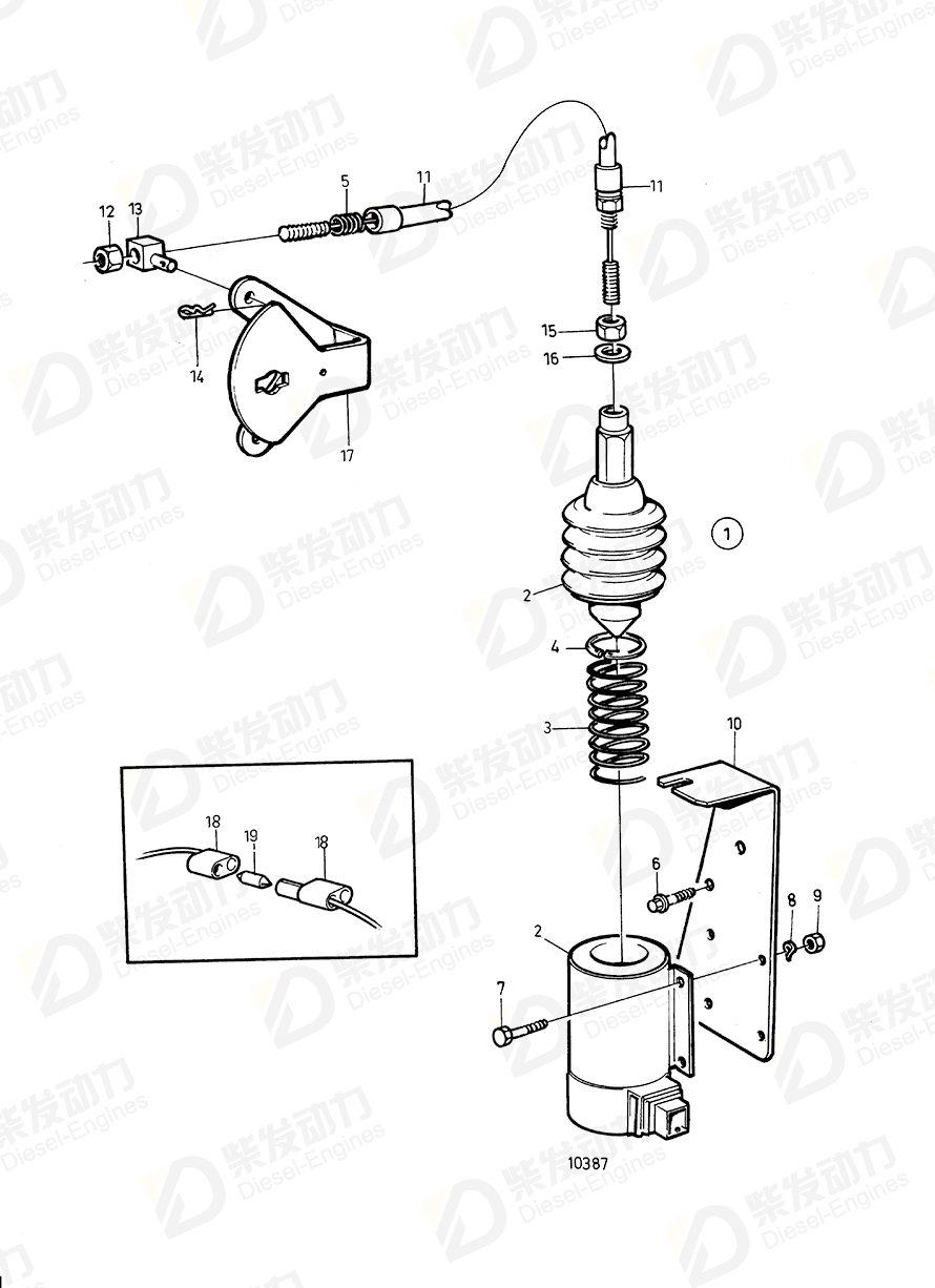 VOLVO Control cable 849881 Drawing
